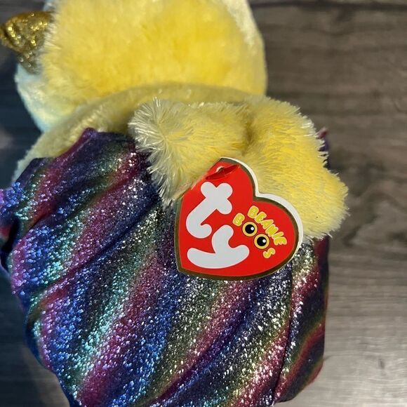 TY Beanie Boos - MEGG the Chick in Rainbow Egg Shell (Glitter Eyes)9 inches - Picture 7 of 8